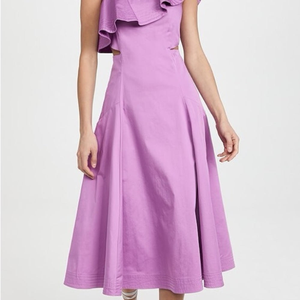 VERONICA BEARD Beilla Ruffle A Line DRESS VIVID ORCHID